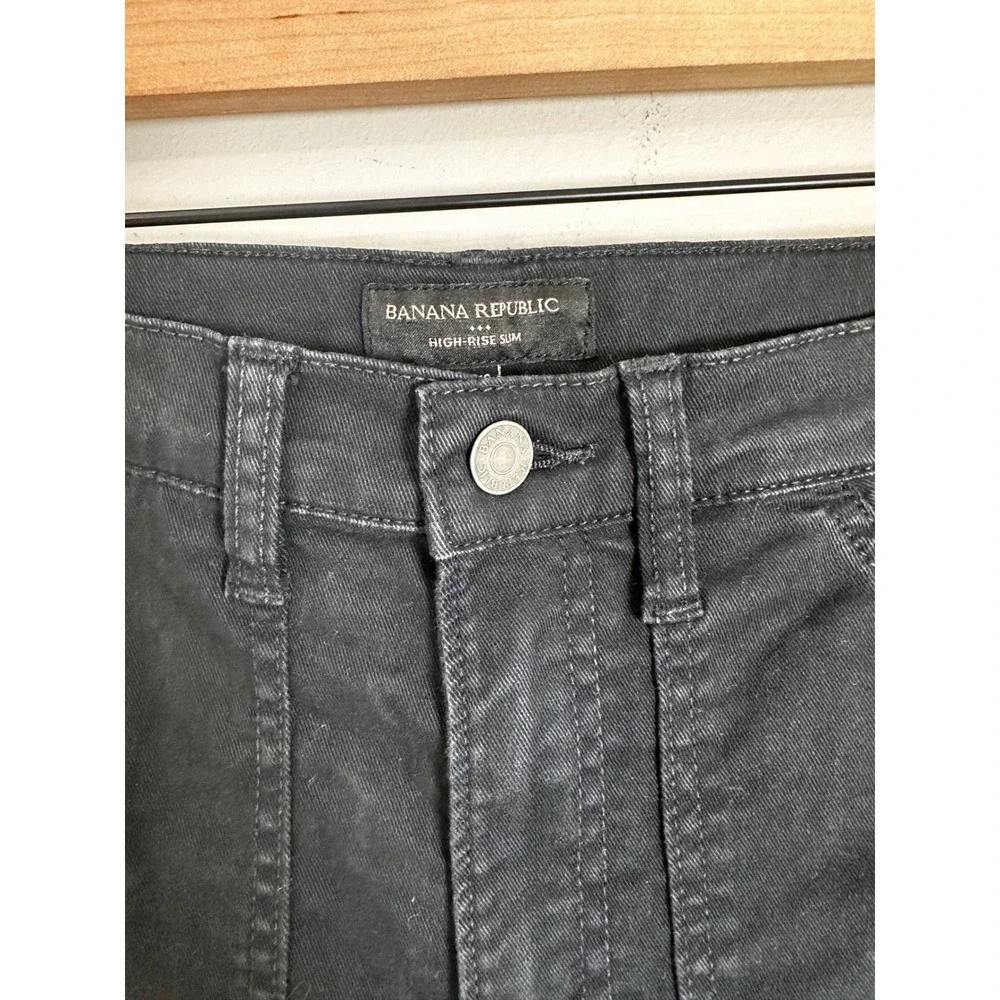 Banana Republic‎ Womens High Rise Slim Cargo Jean Black Utility Denim Size 30/10